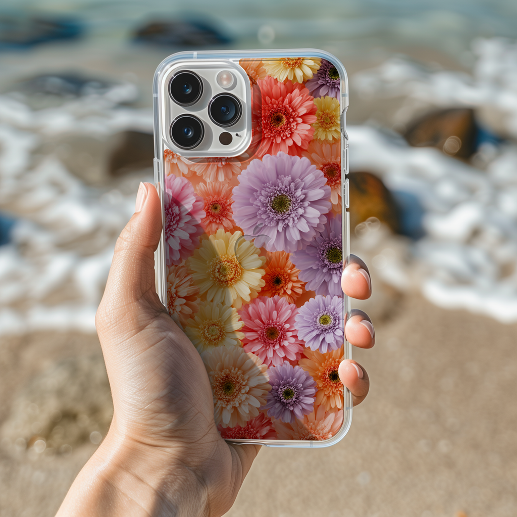 Custom Bright Floral iPhone Case with Personalized Name & Botanical Protective Cover
