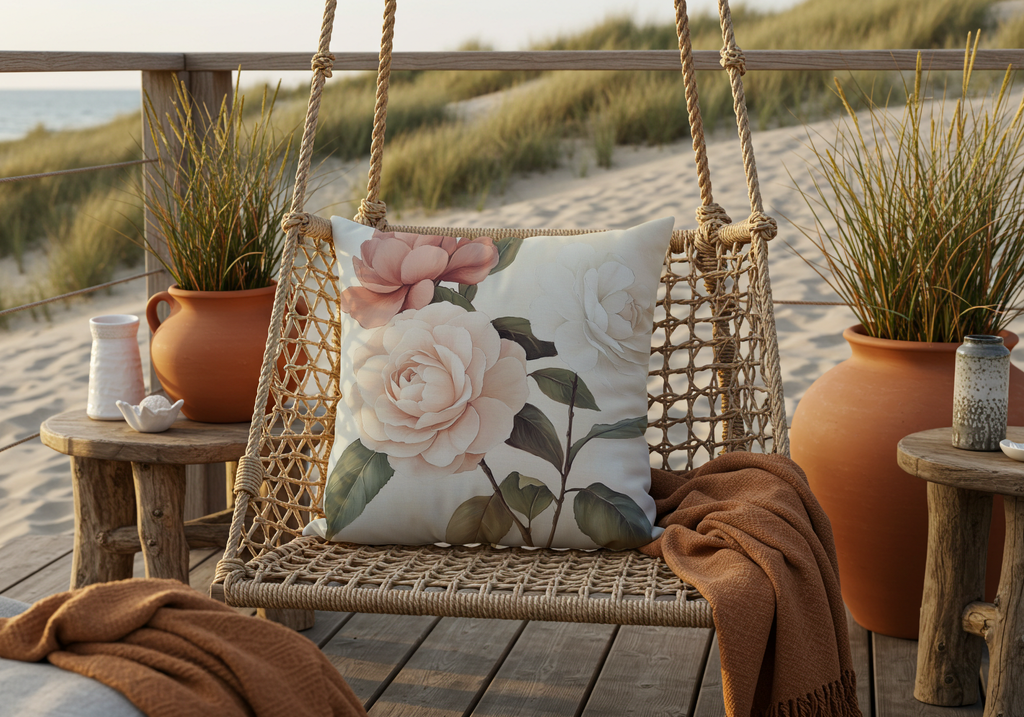 Personalized Camellia Manor Pillow with Custom Name