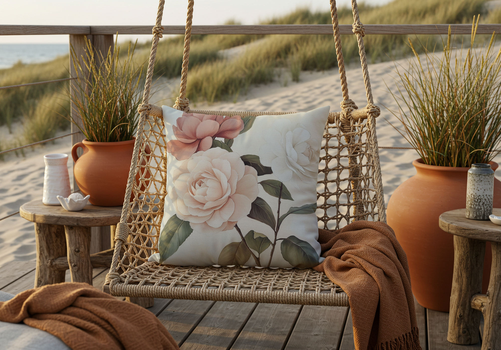 Personalized Camellia Manor Pillow with Custom Name