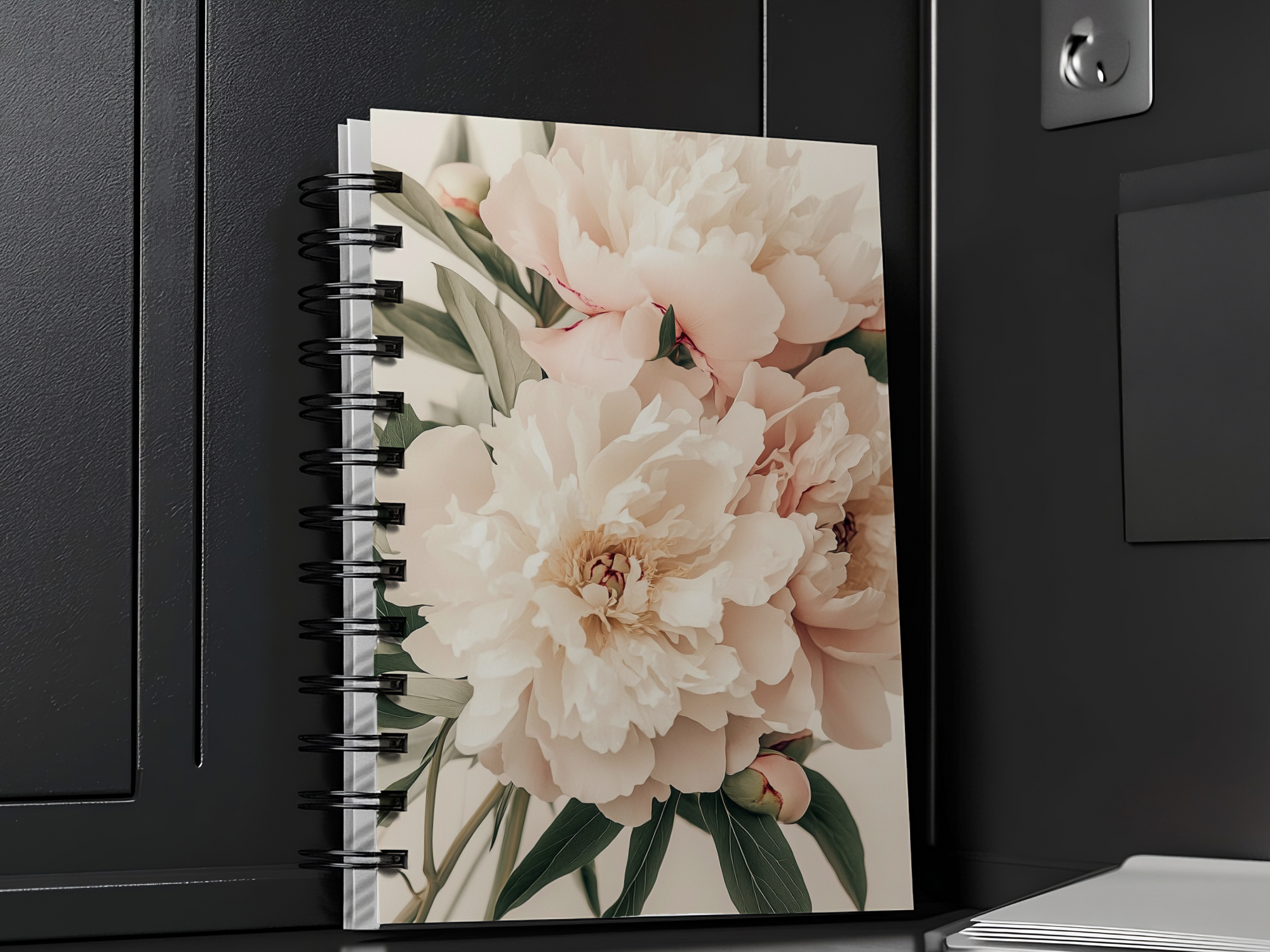 Peonies Spiral Notebook Personalized for Grand Bloom Inspirations