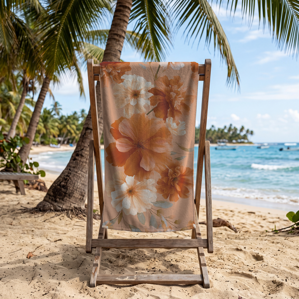Personalized Flower Beach Towel with Custom Name