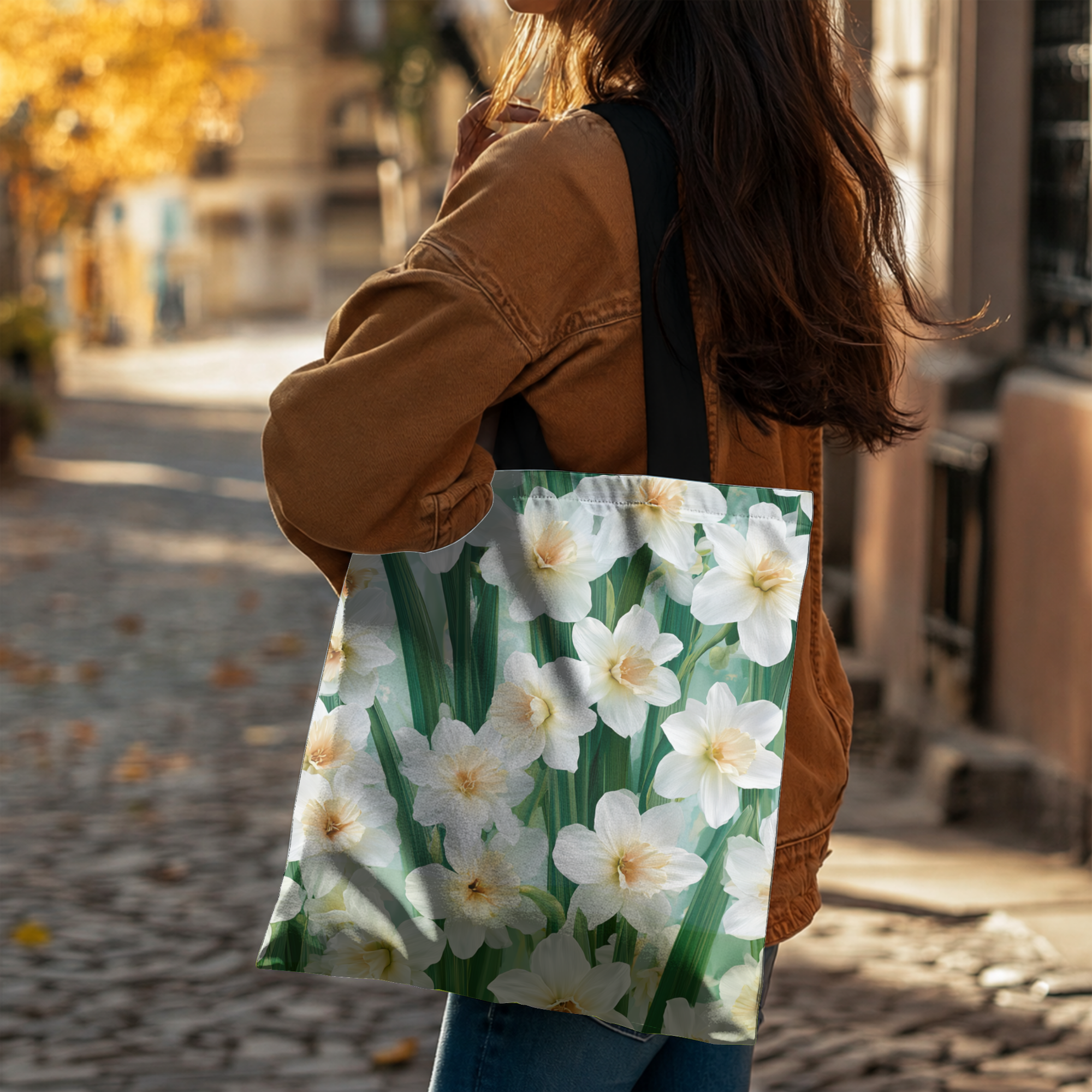 Custom Name Botanical Tote Bag for Everyday Shopping, Travel & Floral Style