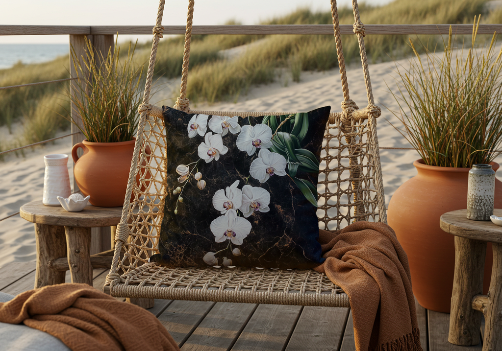 Personalized Moth Orchid Haven Pillow with Custom Name