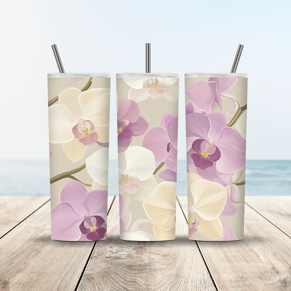 Personalized Petal Haven Stainless Steel Tumbler with Custom Name