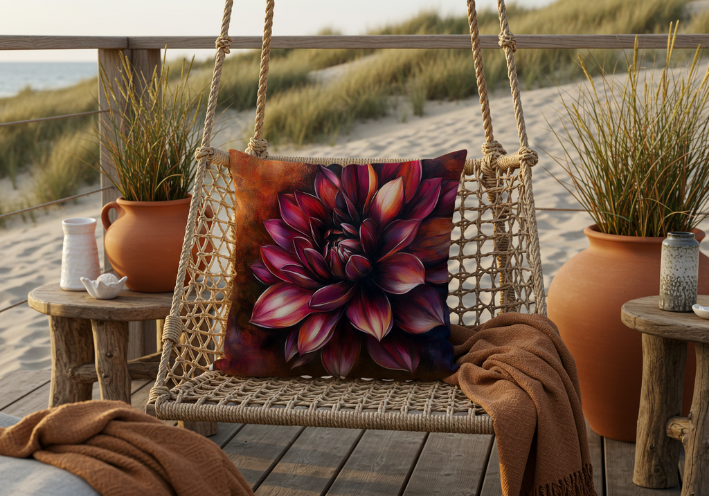 Personalized Dahlia Retreat Pillow with Custom Name