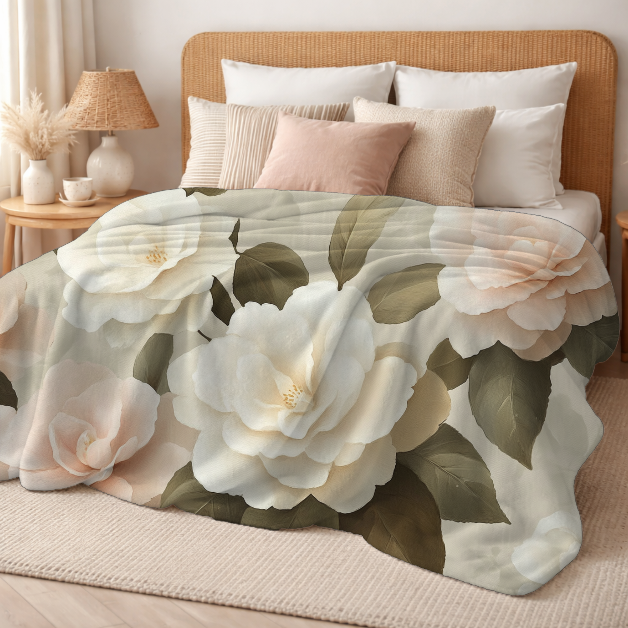 Personalized Velvet Bloom Sherpa Blanket with Custom Name