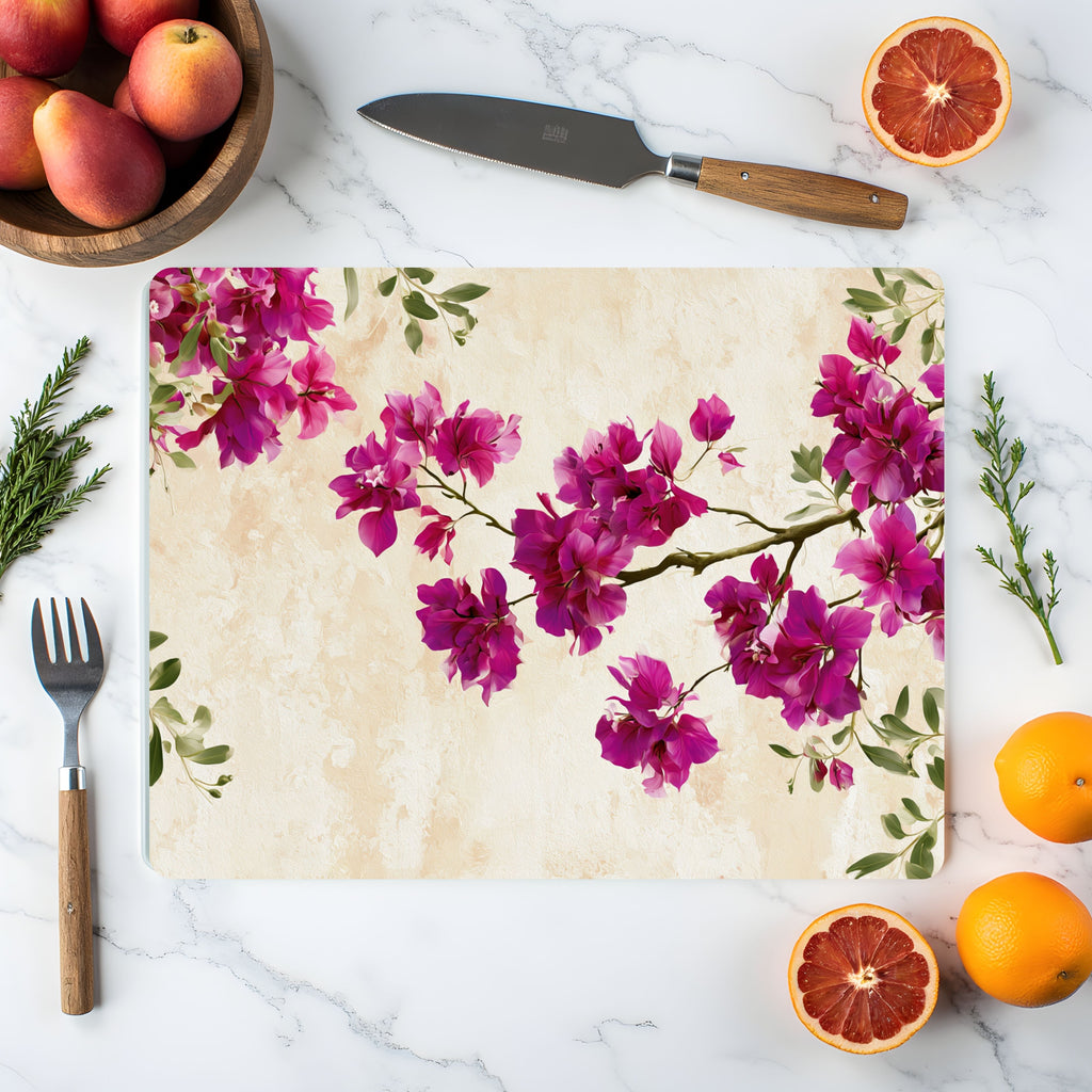 Bloom Flower Glass Cutting Board Personalized for Elegant Garden Kitchens