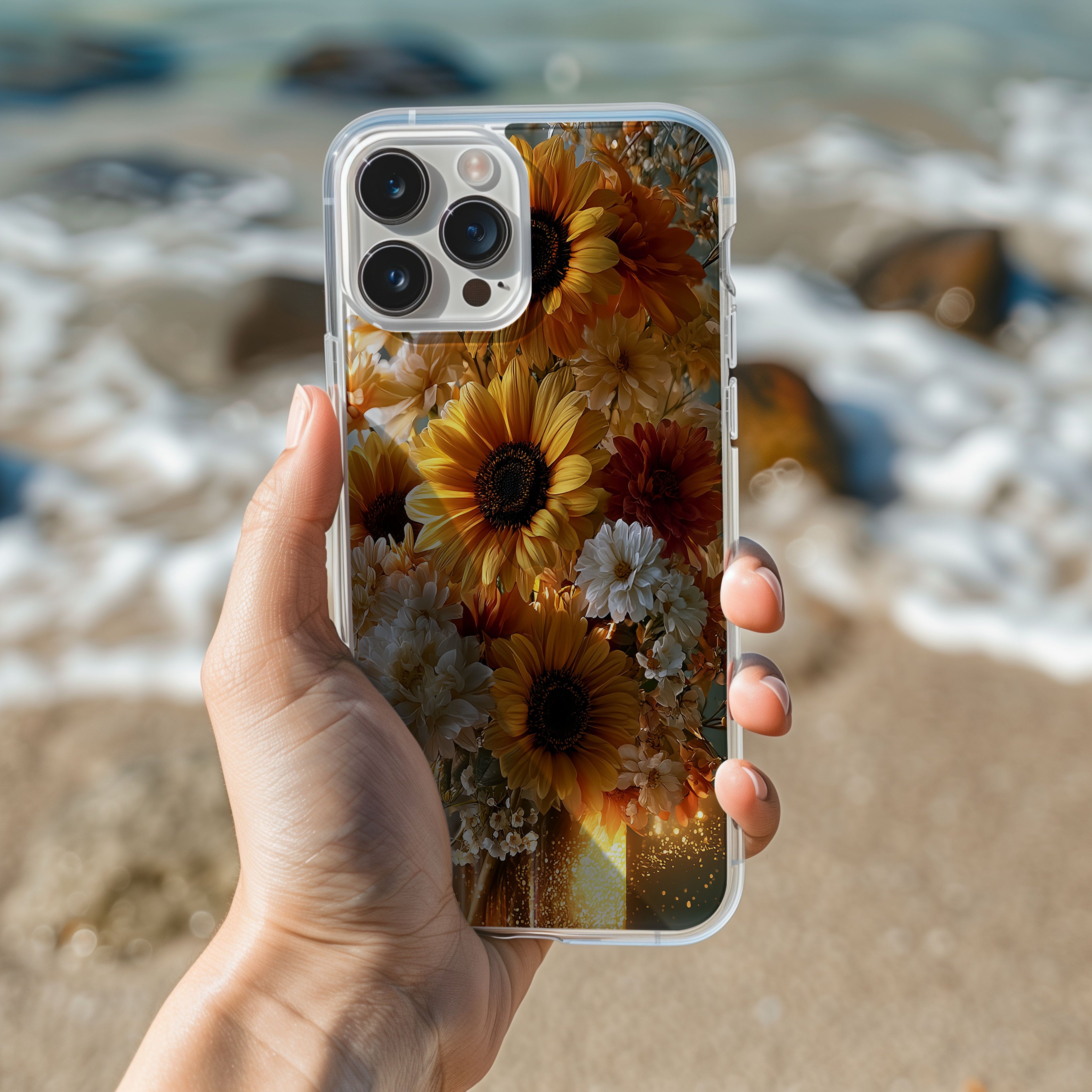 Personalized Sunflower iPhone Case with Custom Name