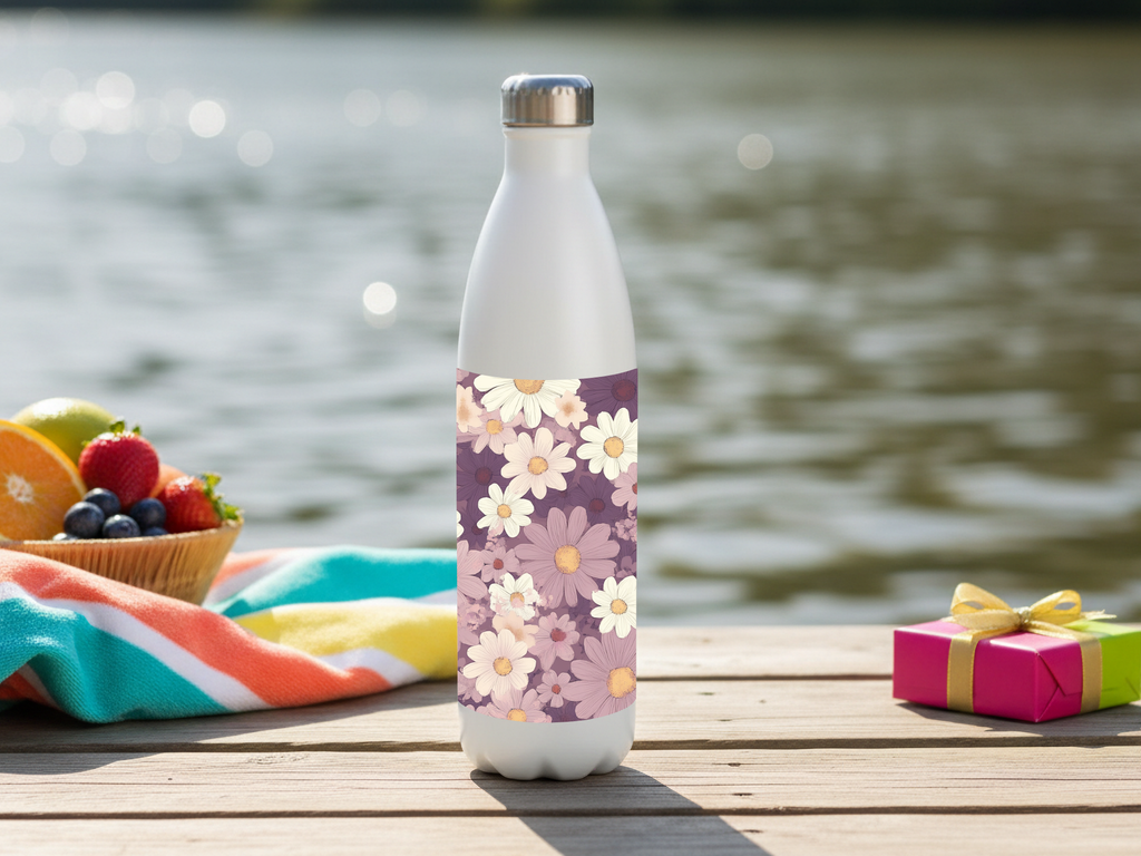 Daisy Bloom Stainless Steel Water Bottle Personalized for Riverside Garden Getaways