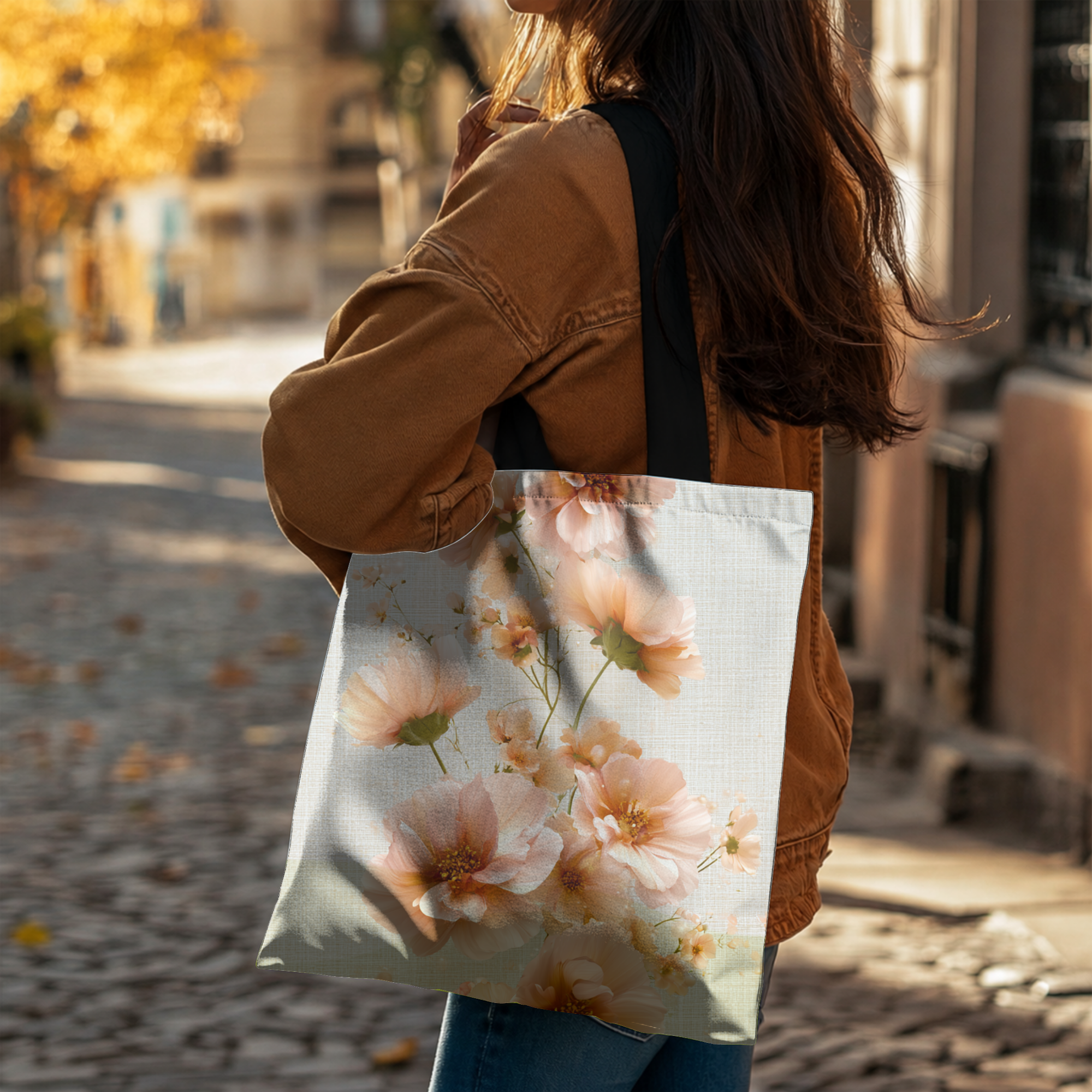 Personalized Garden Bloom Shopper Tote with Custom Name for Travel & Daily Use