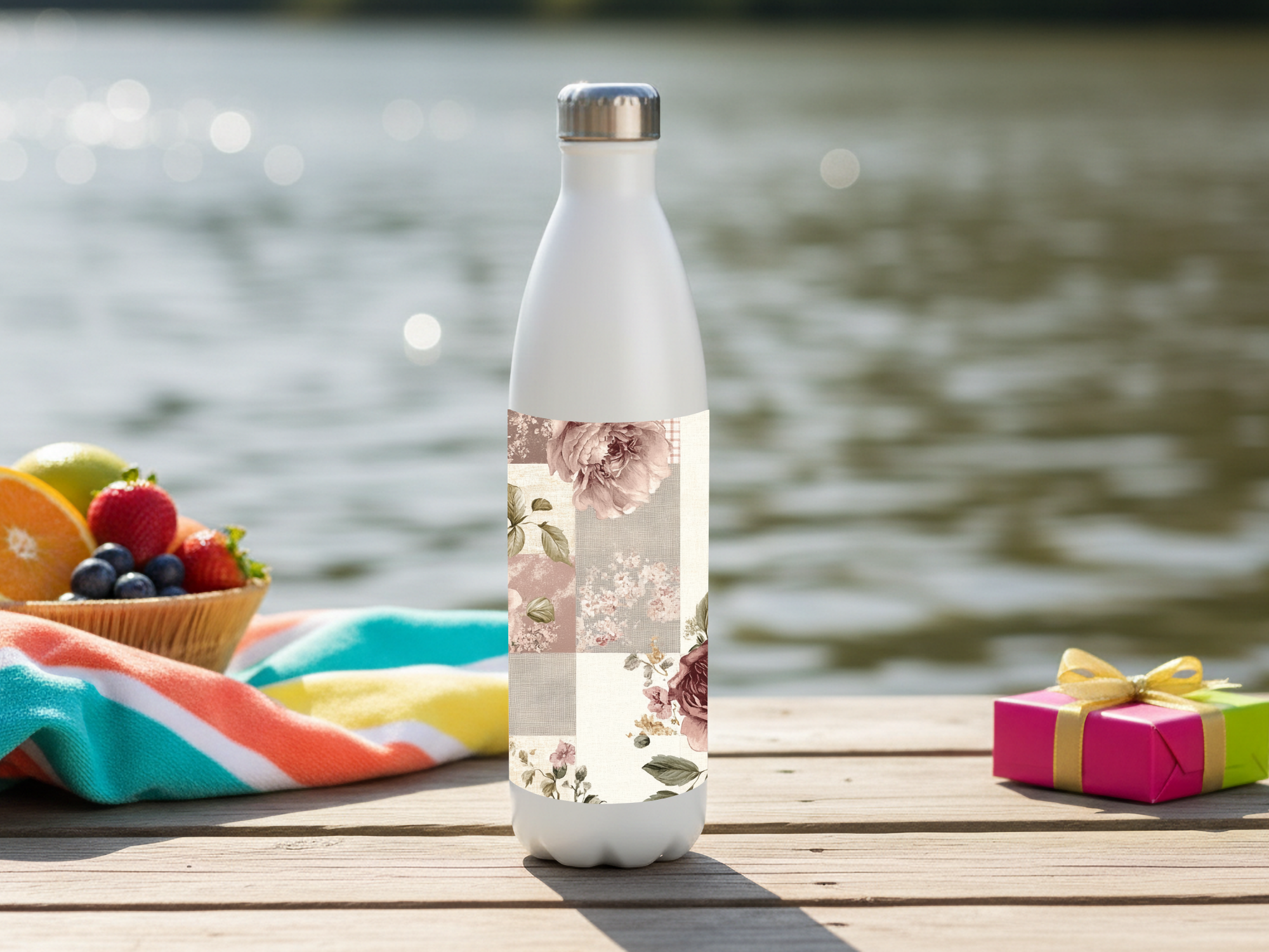 Blush Rose Stainless Steel Water Bottle Personalized for Garden Path Refreshment