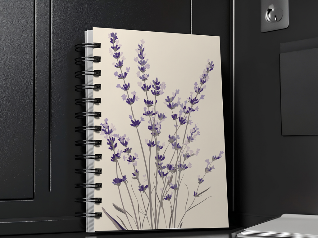 Lavender Spiral Notebook Personalized for Quiet Morning Musings
