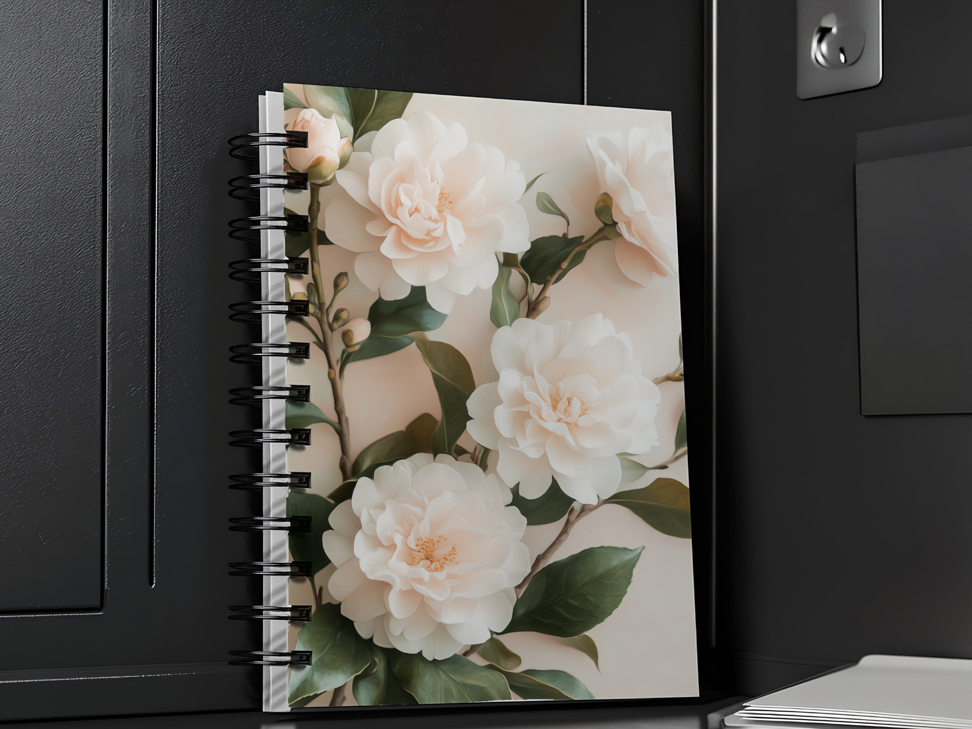 Camellias Spiral Notebook Personalized for Evergreen Bloom Chronicles