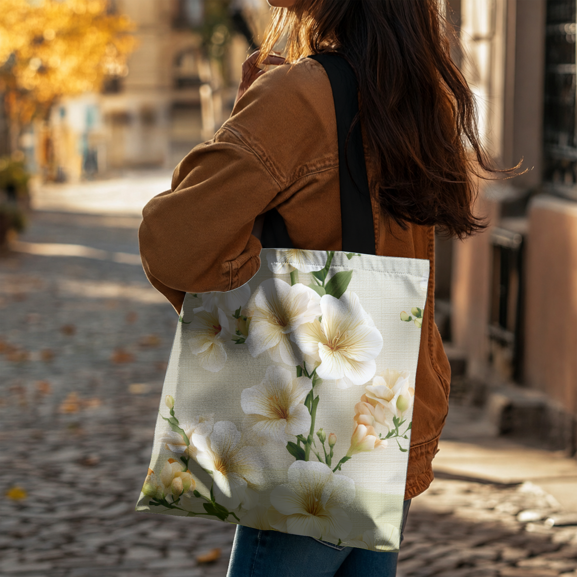 Custom Botanical Everyday Carry Tote with Personalized Name for Shopping & Travel