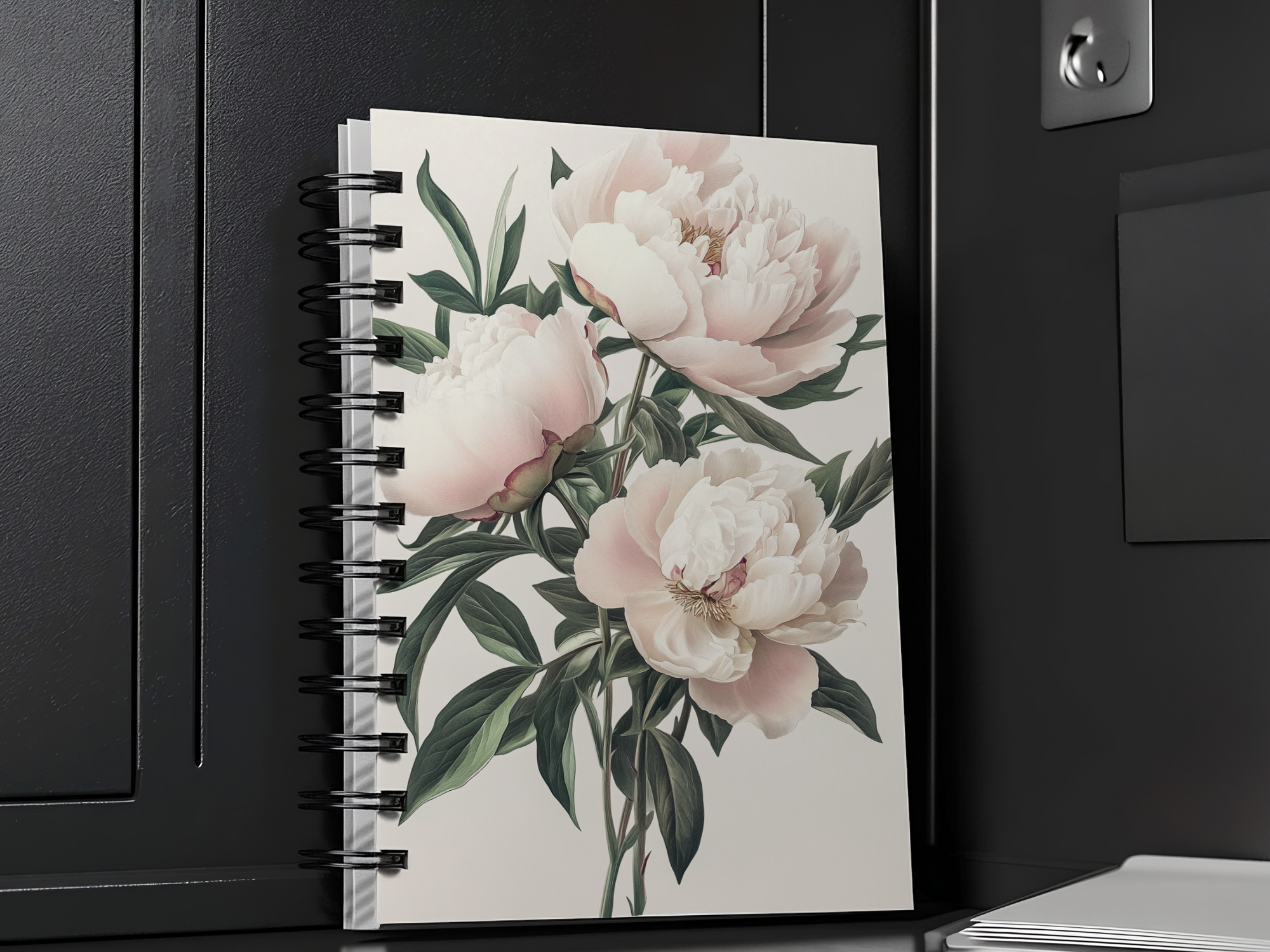 Peony Spiral Notebook Personalized for Blooming Ideas Collection