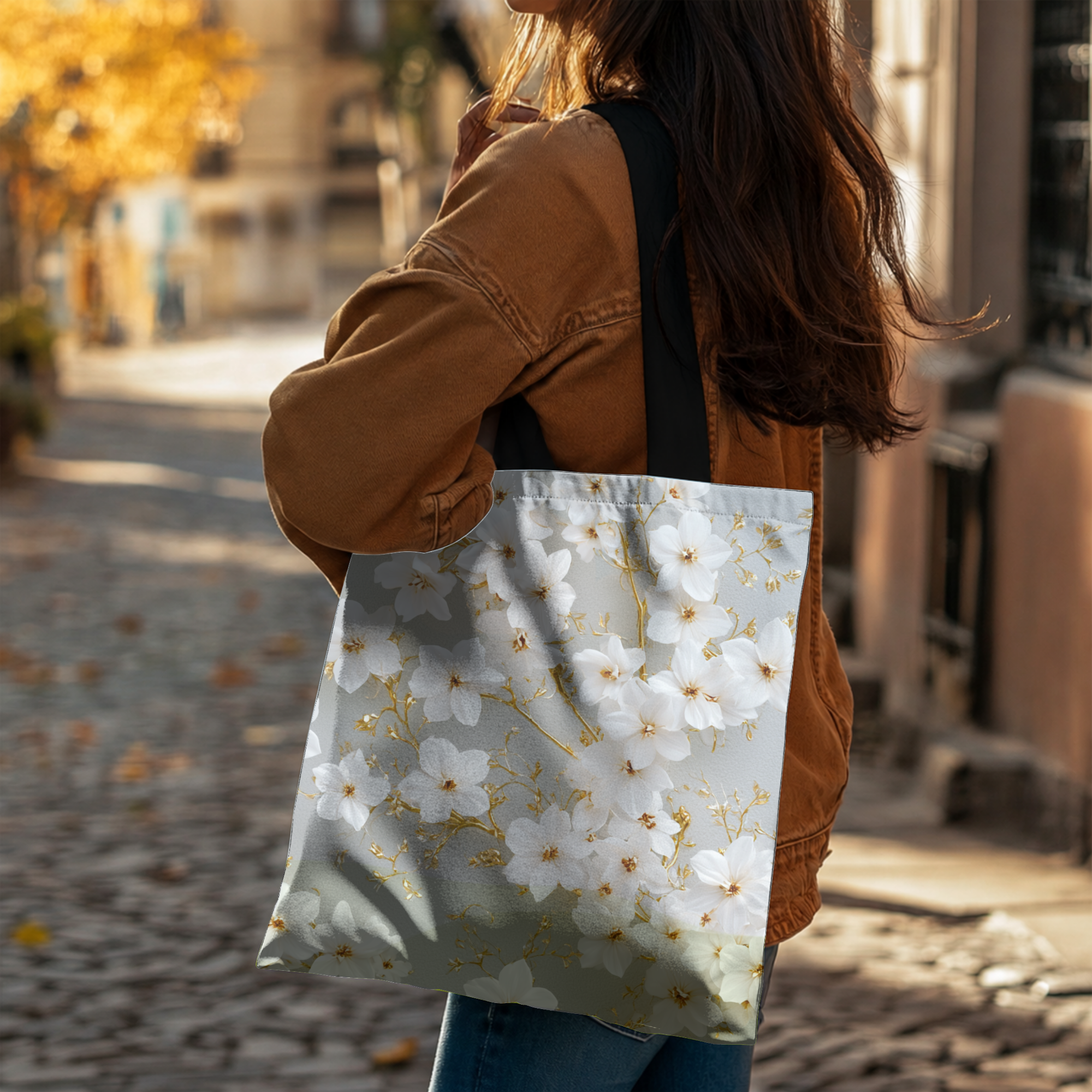 Personalized Nature Inspired Tote Bag with Custom Name for Shopping & Daily Use