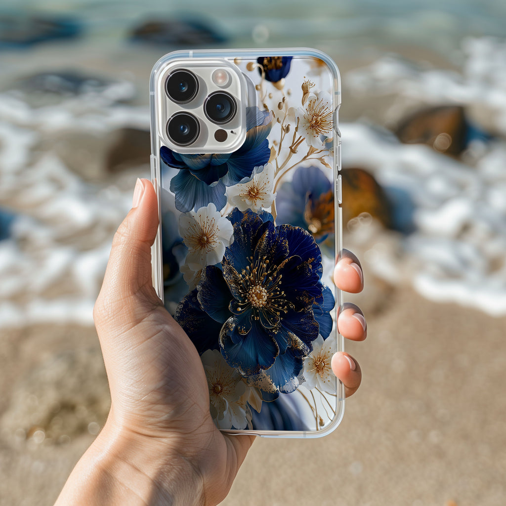 Personalized Floral Reflections iPhone Case with Custom Name & Botanical Chic Cover