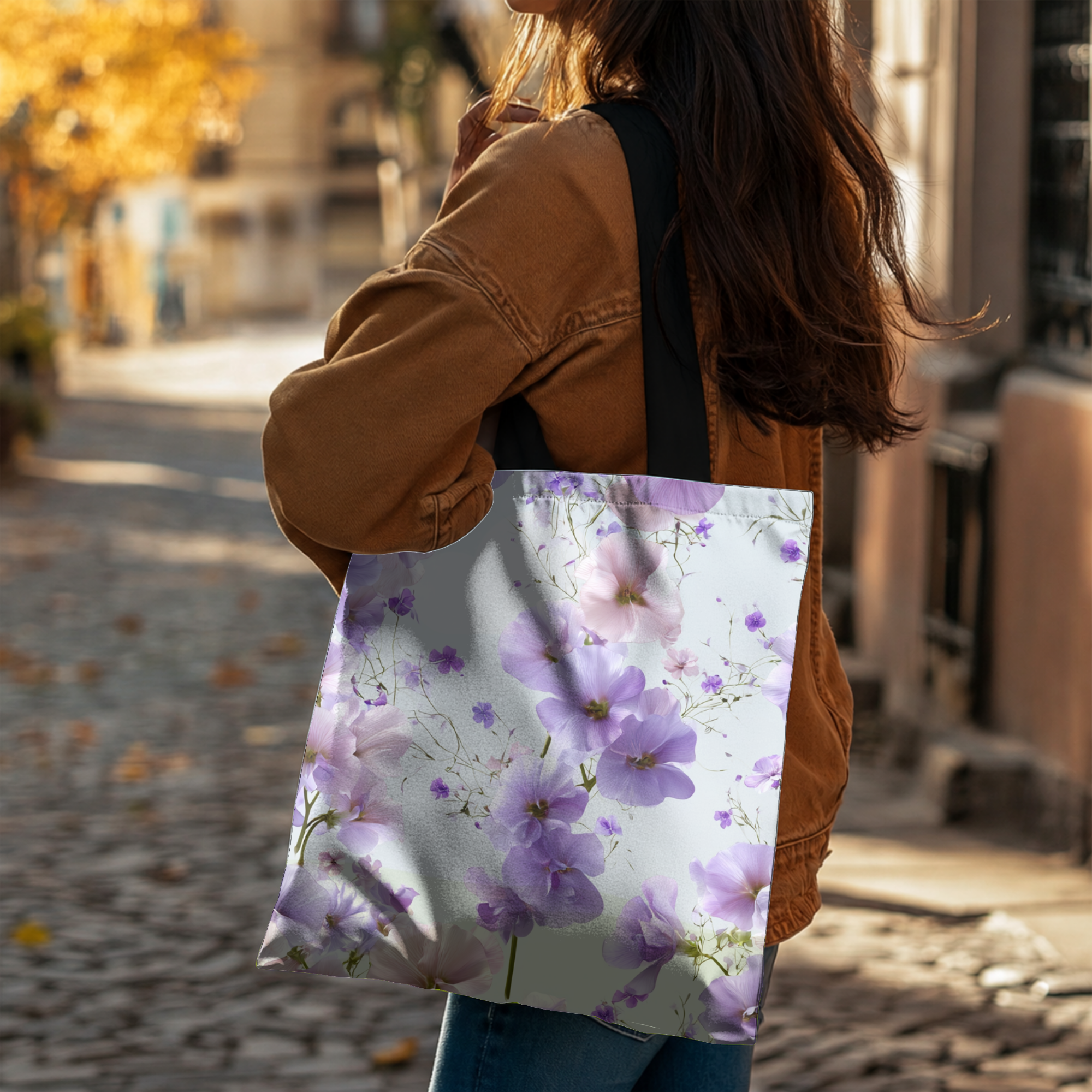 Custom Bloom Tote Bag with Personalized Name for Shopping, Travel & Everyday Carry