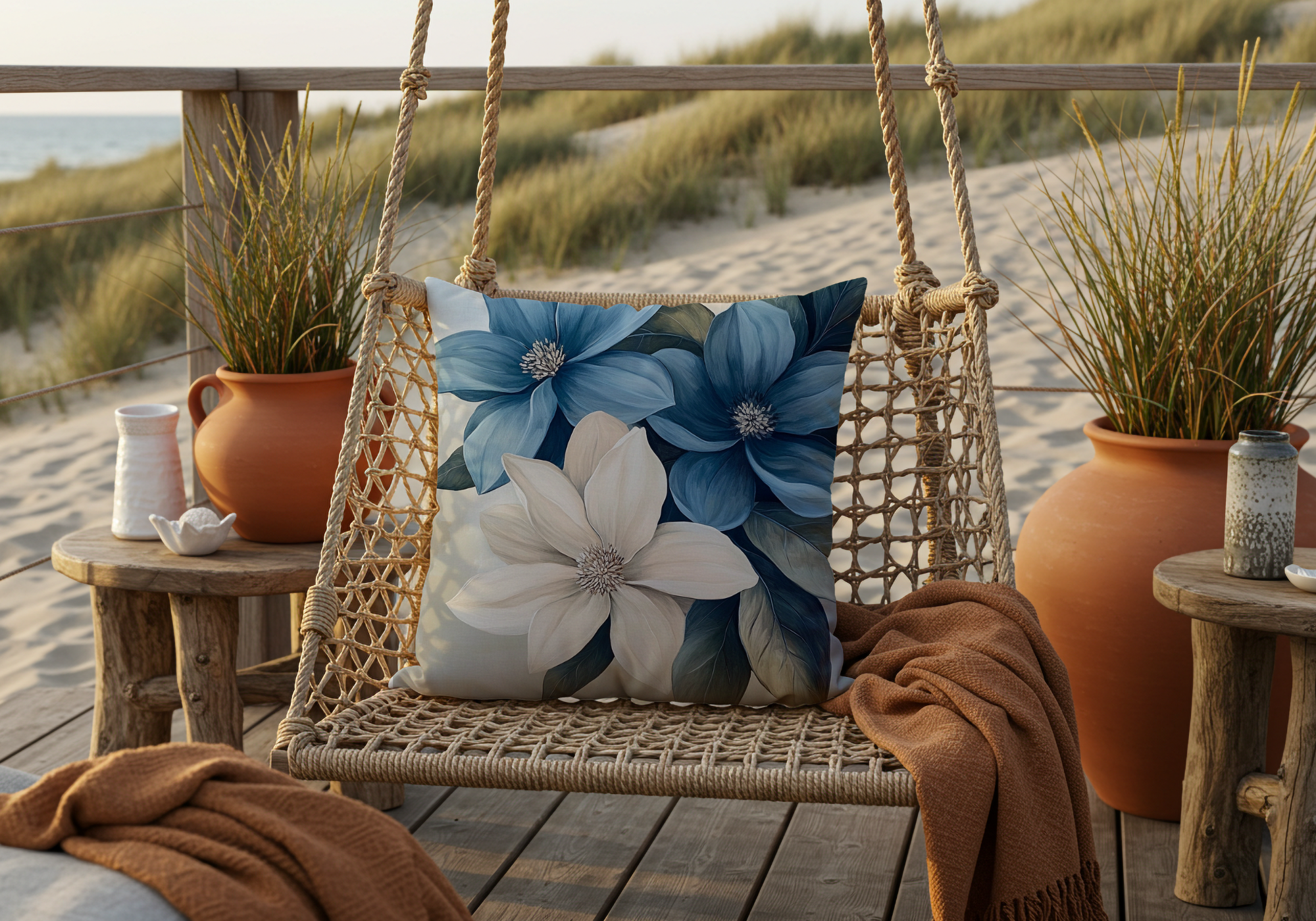 Personalized Dogwood Blossom Pillow with Custom Name