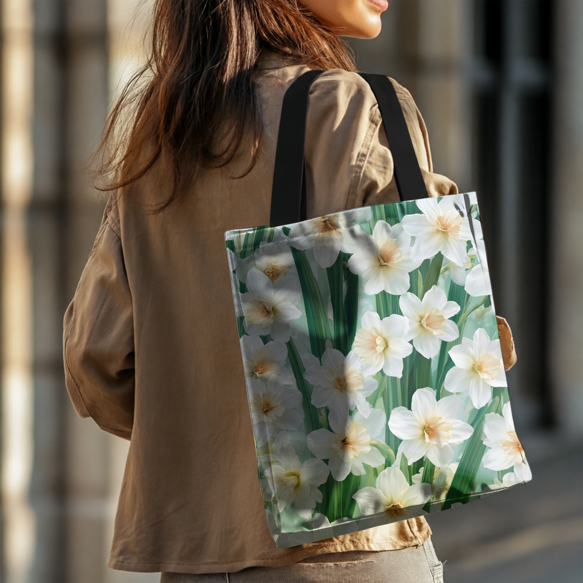Custom Name Botanical Tote Bag for Everyday Shopping, Travel & Floral Style