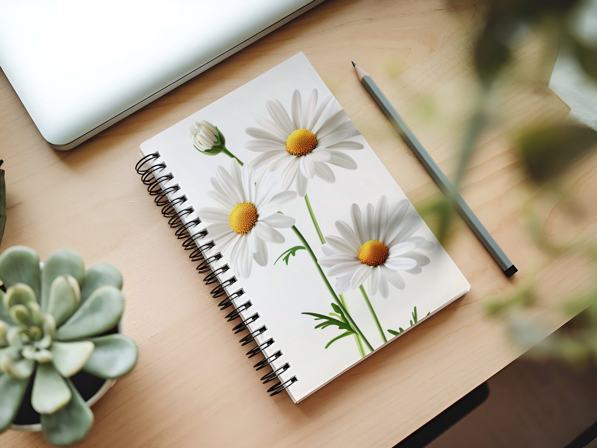 Daisy Spiral Notebook Personalized for Sunshine Thought Gathering