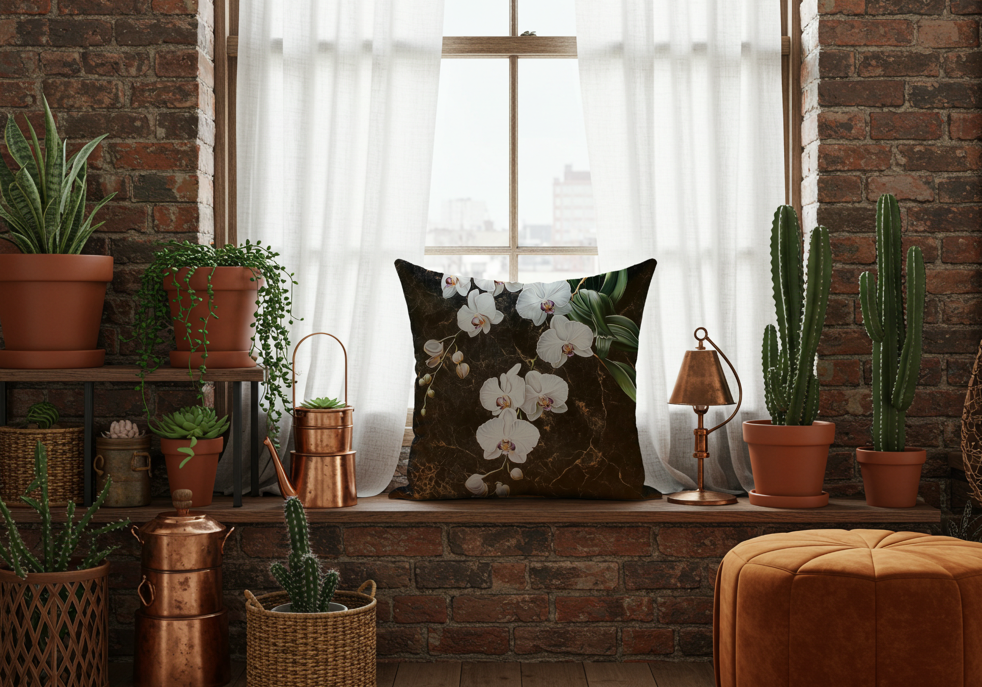 Personalized Moth Orchid Haven Pillow with Custom Name