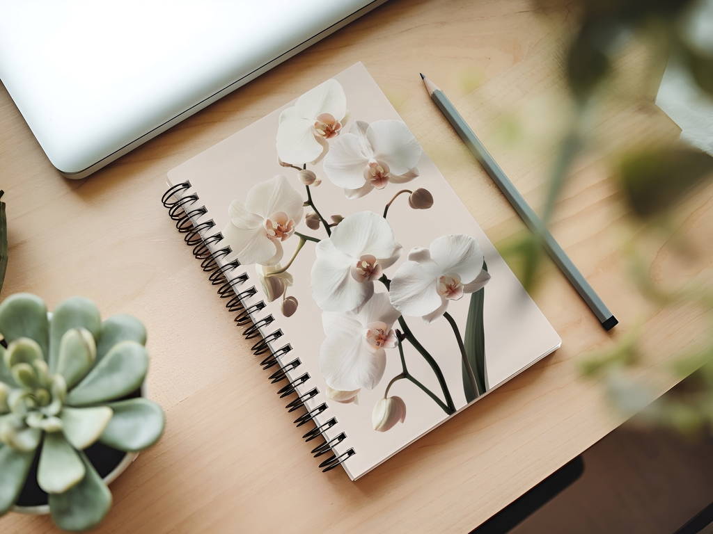 Orchid Spiral Notebook Personalized for Conservatory Inspiration Journals