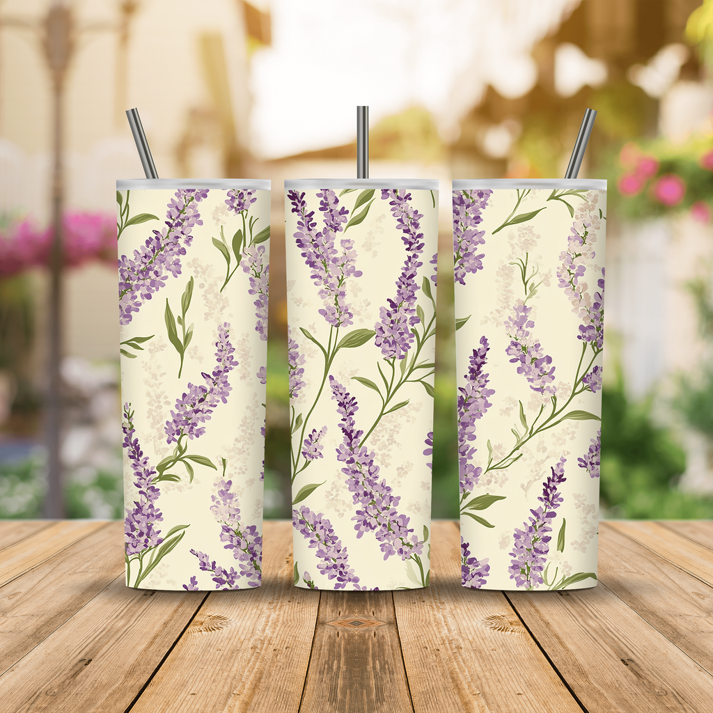 Personalized Botanical Breeze Stainless Steel Tumbler with Custom Name