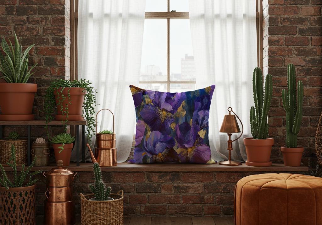 Personalized Iris Petalcrest Pillow with Custom Name