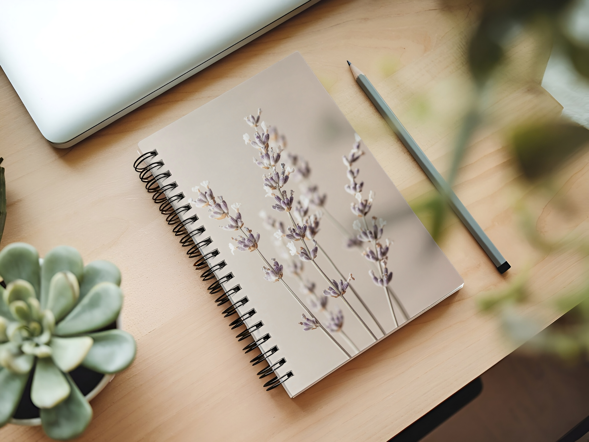 Lavender Spiral Notebook Personalized for Fragrant Field Daydreams