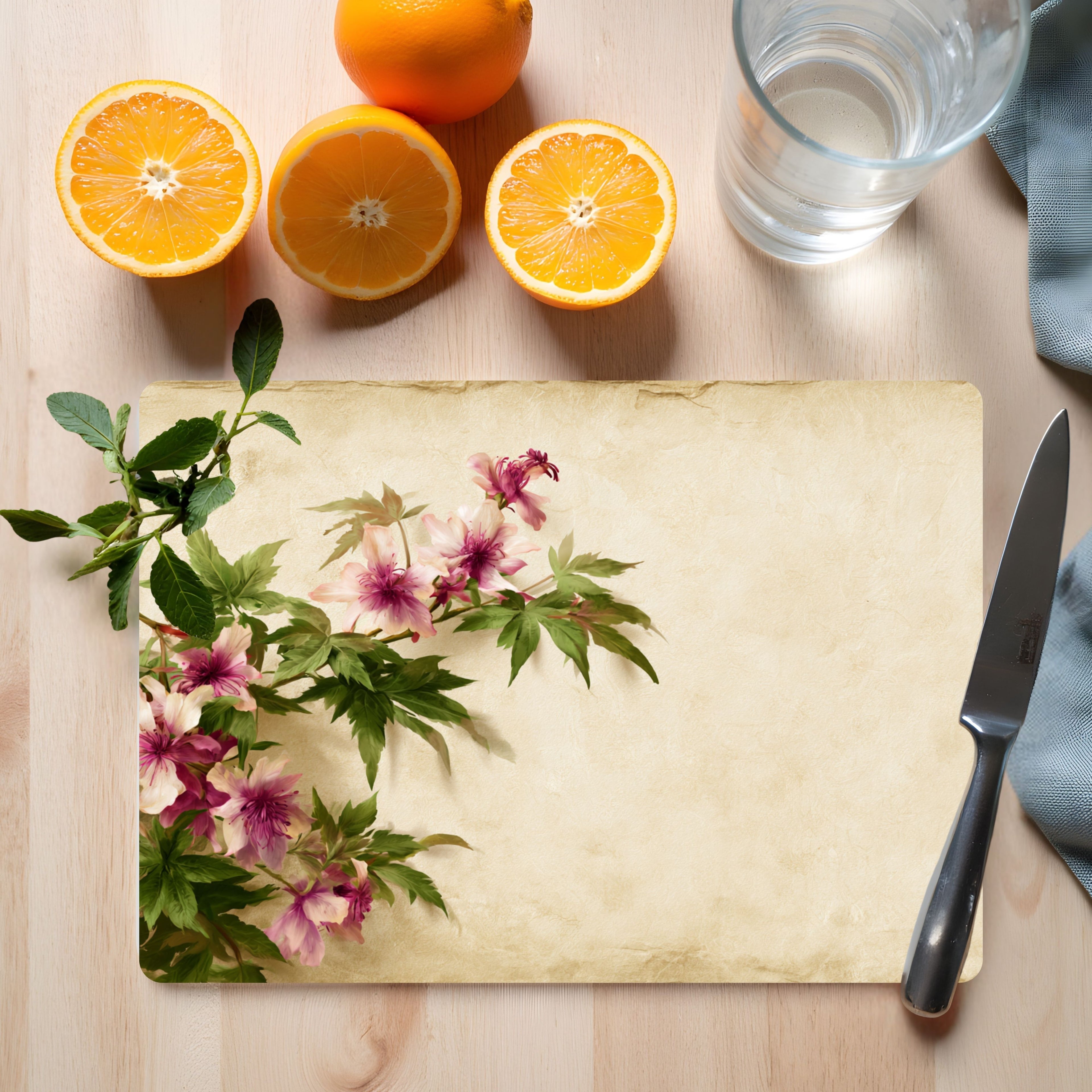 Japanese Anemone Glass Cutting Board Personalized for Graceful Garden Kitchens