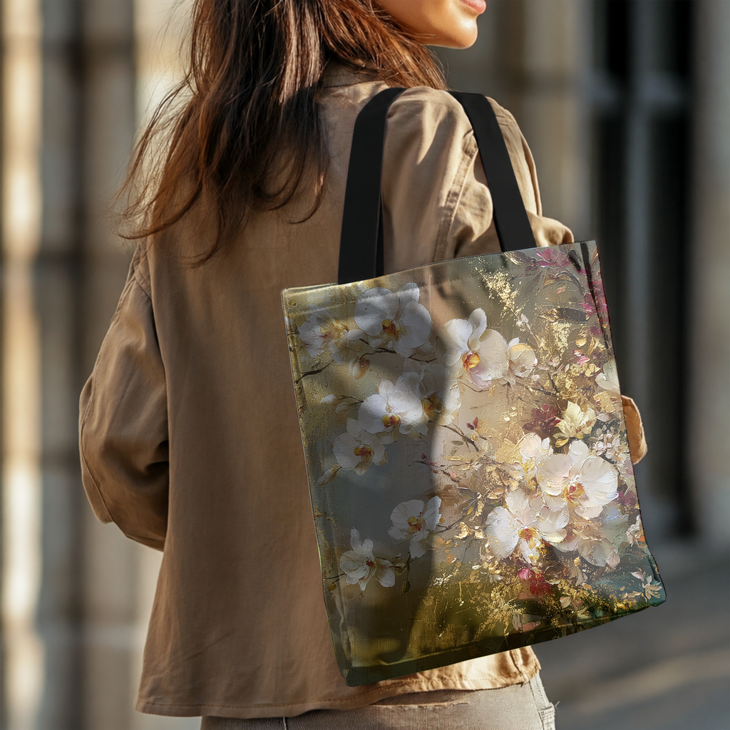Custom Floral Garden Tote Bag with Personalized Name for Shopping & Everyday Carry