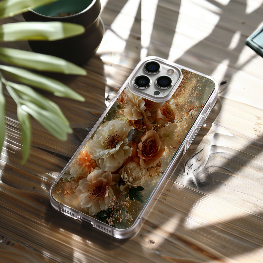 Personalized Wild Bloom iPhone Case with Custom Name & Elegant Botanical Cover