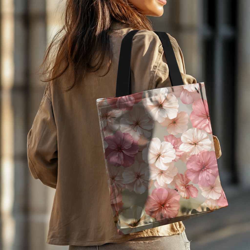 Personalized Bloom Carryall Tote Bag with Custom Name for Shopping & Travel
