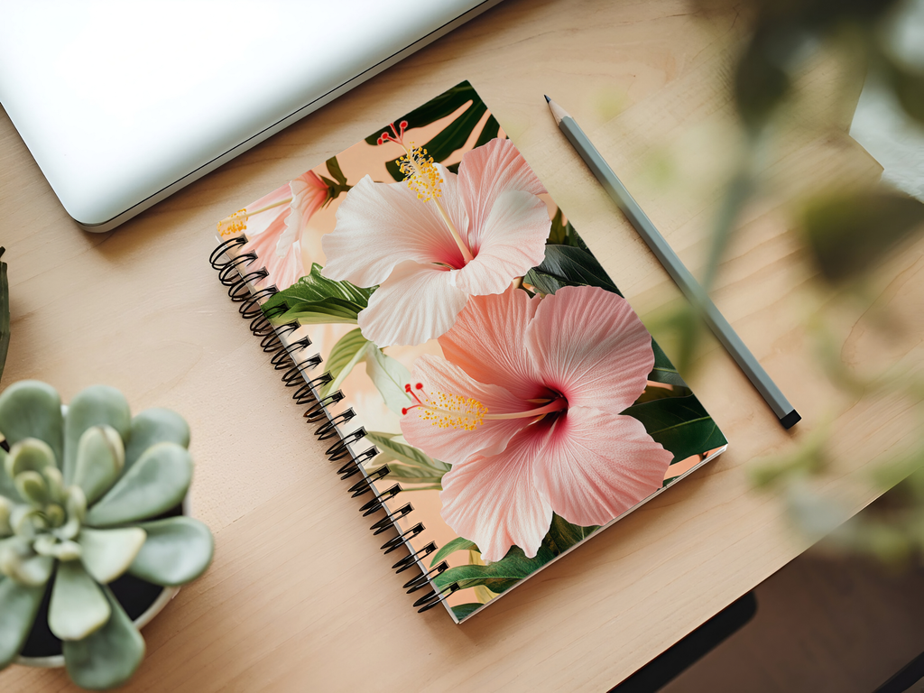 Hibiscus Spiral Notebook Personalized for Tropical Garden Sketches