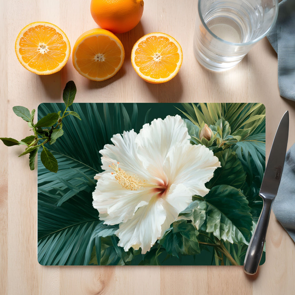 Hibiscus Paradise Serving Board Personalized for Coastal Inspired Entertaining