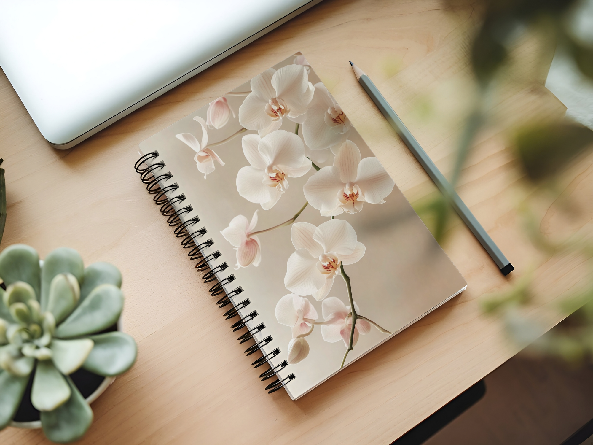 Orchid Spiral Notebook Personalized for Glasshouse Bloom Records