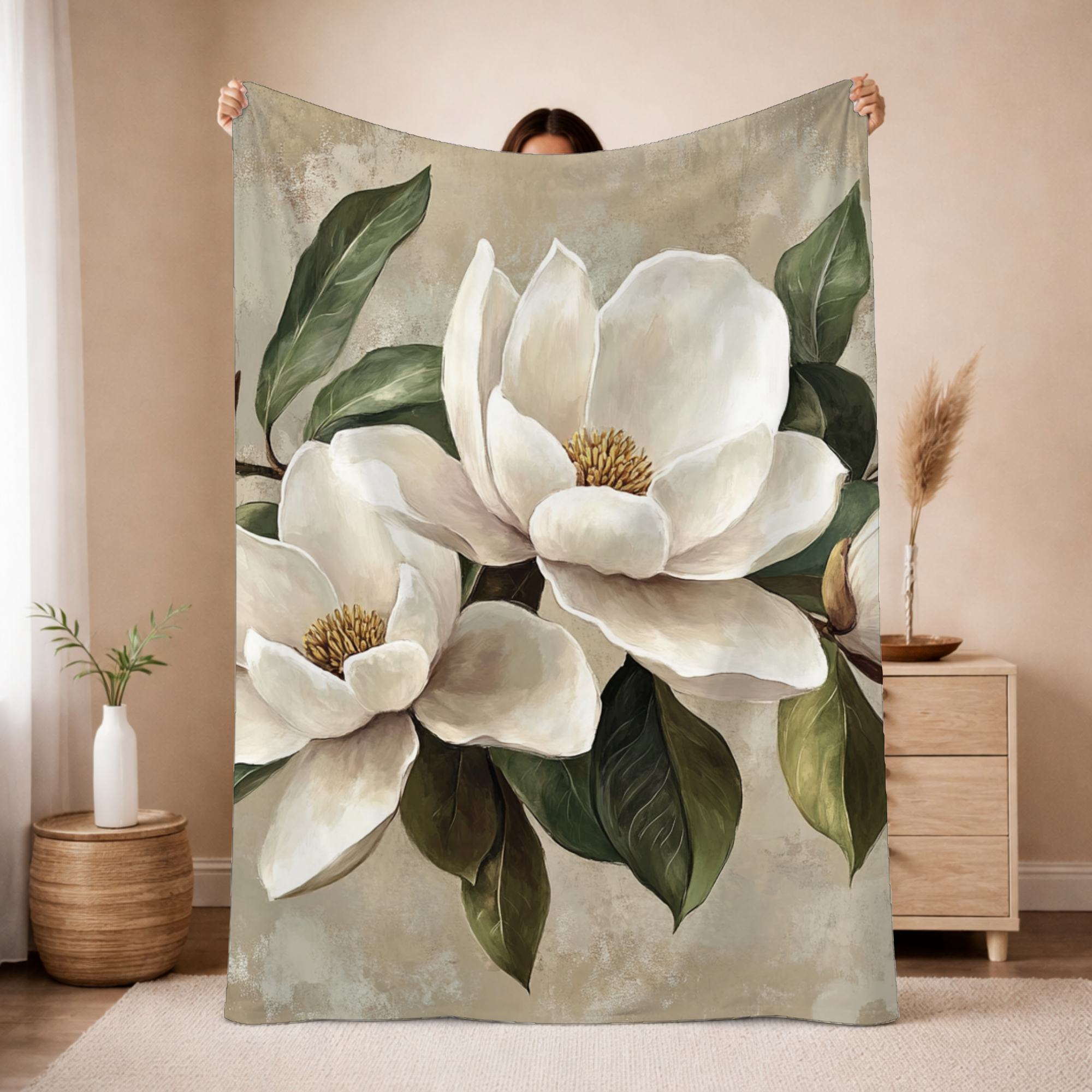 Personalized Lily Garden Escape Sherpa Blanket with Custom Name