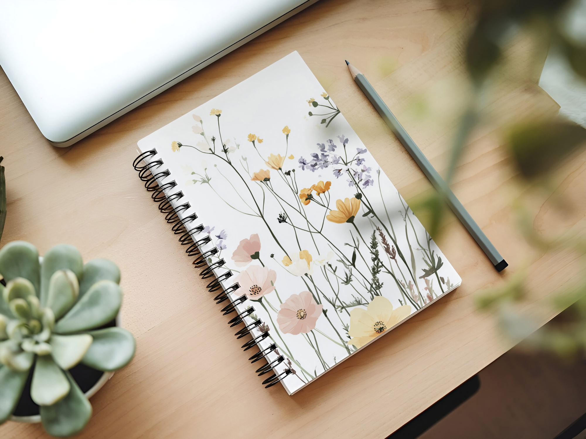 Wildflower Spiral Notebook Personalized for Countryside Story Writing
