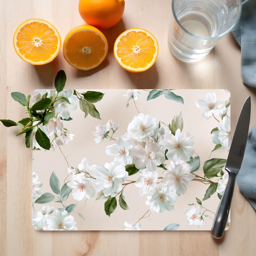 Spring Blossom Glass Cutting Board Personalized for Bright Kitchen Elegance