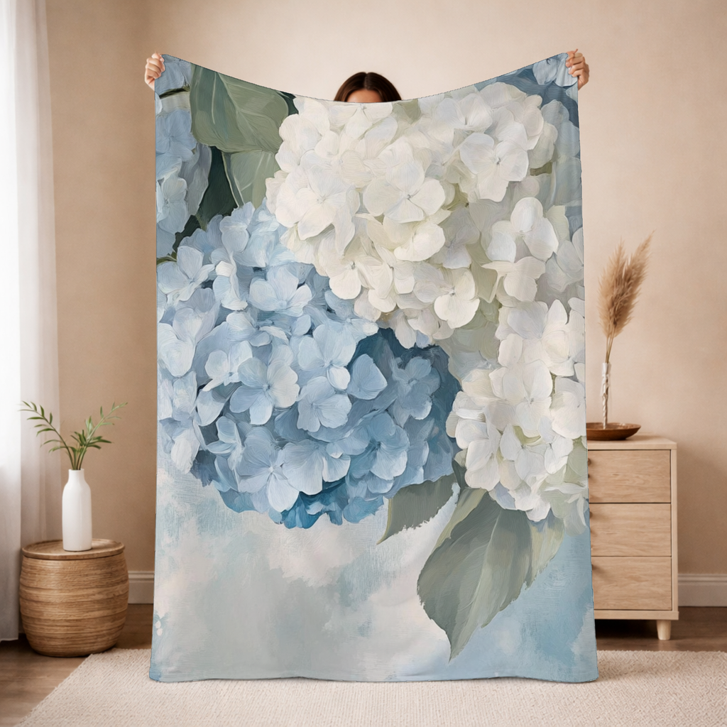 Personalized Magnolia Blossom Sherpa Blanket with Custom Name