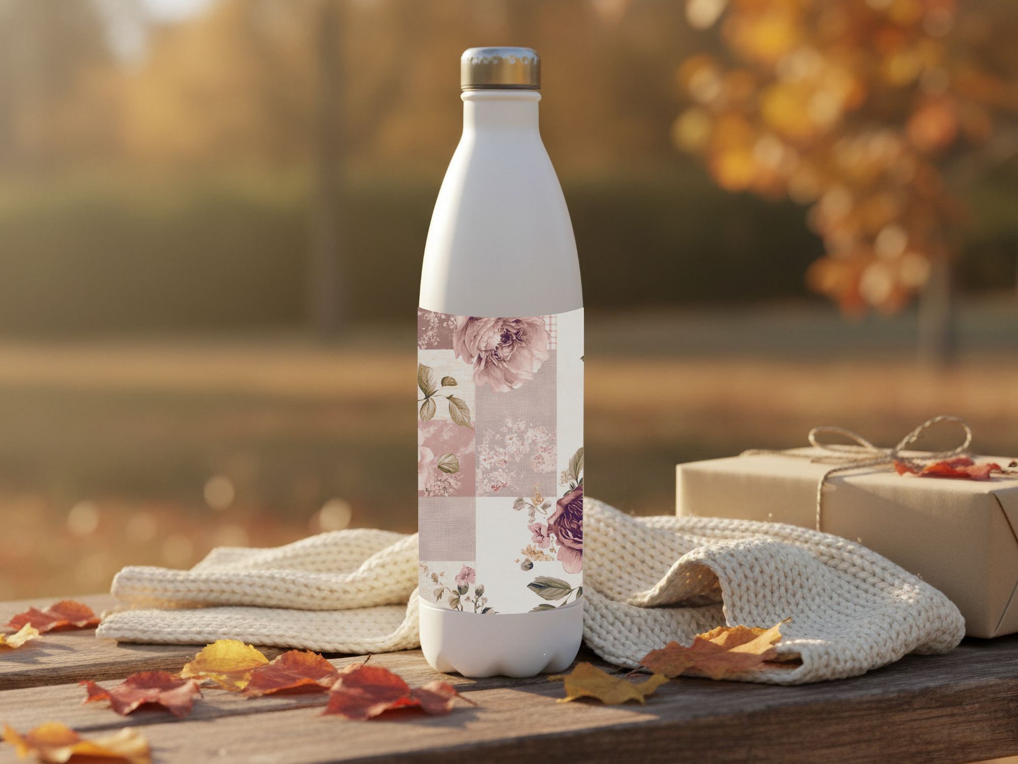 Blush Rose Stainless Steel Water Bottle Personalized for Garden Path Refreshment