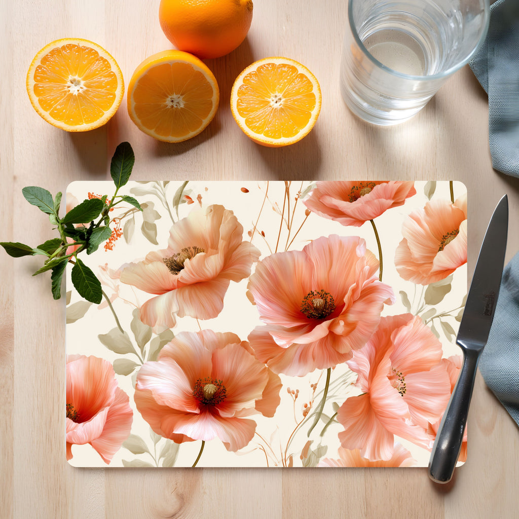 Poppy Blossom Glass Cutting Board Personalized for Vibrant Kitchen Gatherings