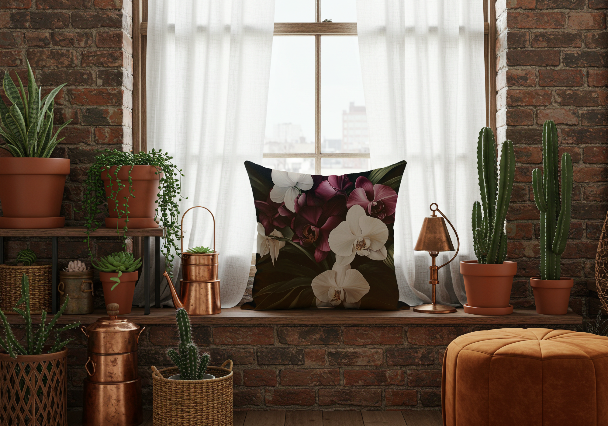 Personalized Orchid Serenity Pillow with Custom Name