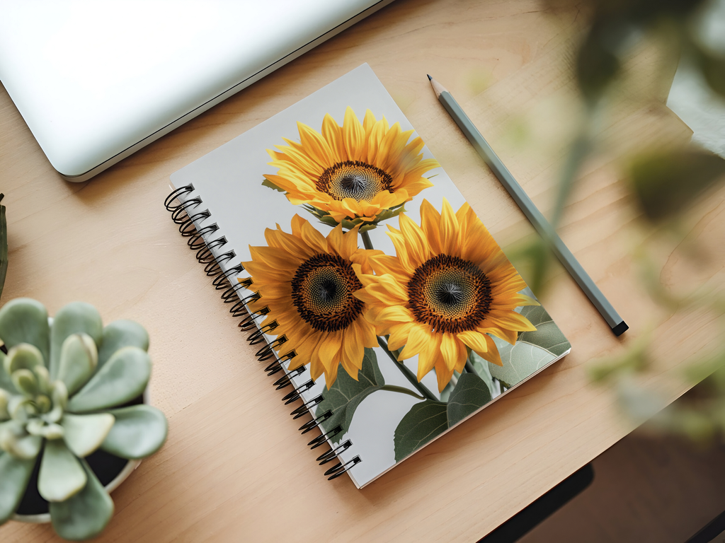 Sunflower Spiral Notebook Personalized for Harvest Season Inspirations