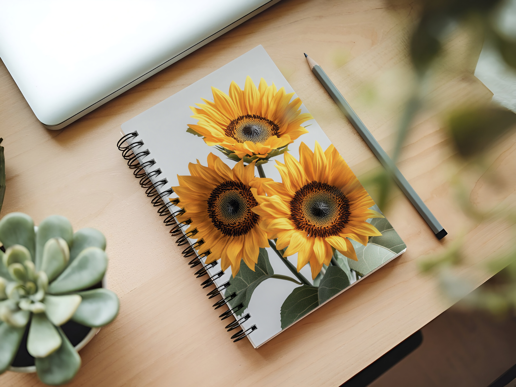 Sunflower Spiral Notebook Personalized for Harvest Season Inspirations