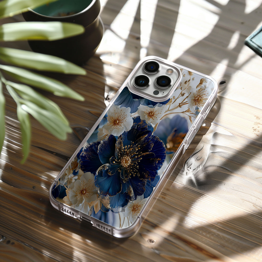 Personalized Floral Reflections iPhone Case with Custom Name & Botanical Chic Cover