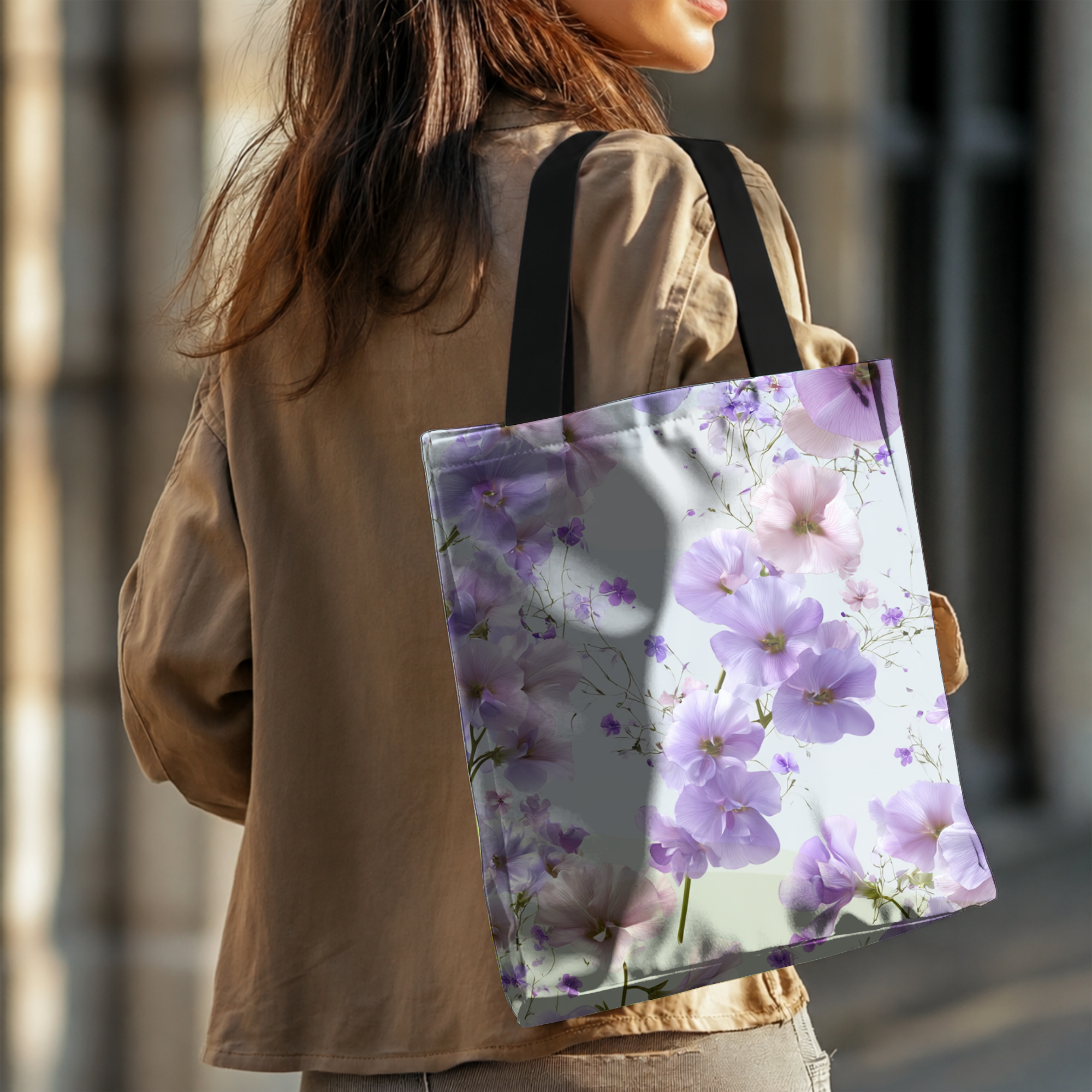 Custom Bloom Tote Bag with Personalized Name for Shopping, Travel & Everyday Carry