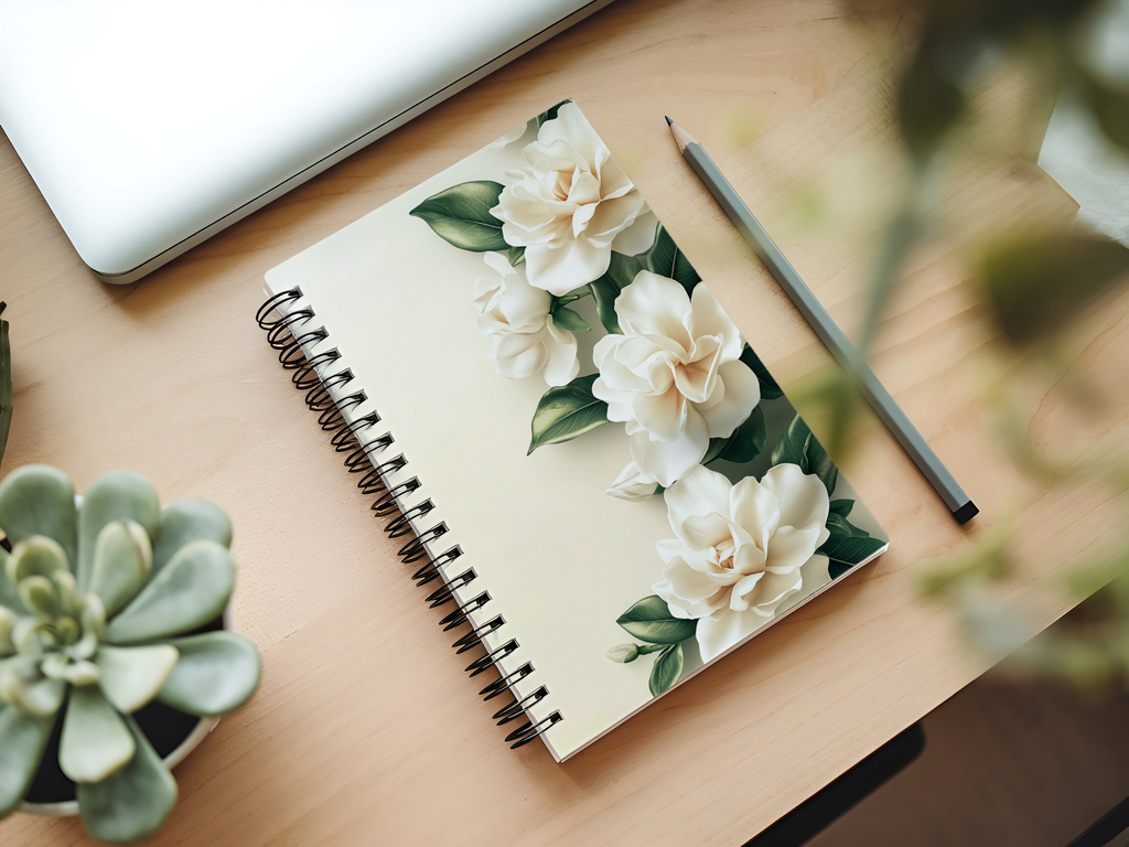 Camellia Spiral Notebook Personalized for Heritage Garden Reflections