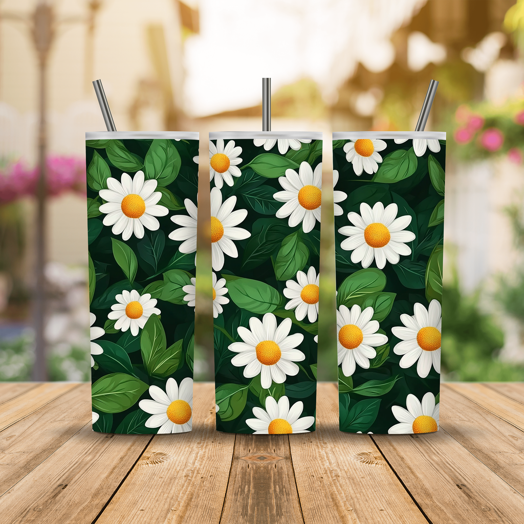 Personalized Floral Travel Tumbler with Custom Name and Elegant Garden Artwork